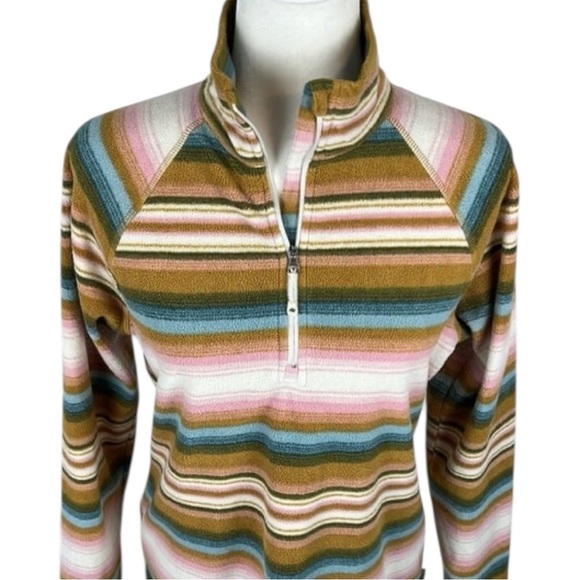 Women’s Eddie Bauer Striped Fleece Pullover Quarter Zip Size S - Picture 2 of 8